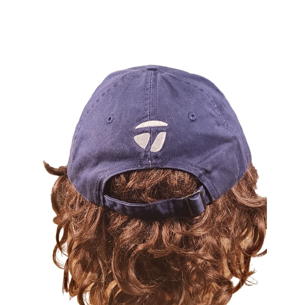 TaylorMade Golf Hat Adjustable Strap Cap Blue White Embroidered Sportswear Dad - Picture 3 of 6